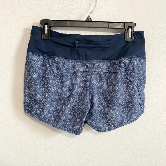 Lululemon Athletica Run Times Navy Printed Mid Rise Lined Athletic Shorts Size 4 - Picture 5 of 9
